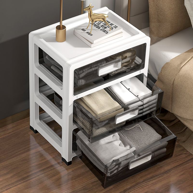 Simple Style Drawer Storage Cabinet Transparent Household Storage Cabinet Multi-Layer Organizing Cabinet Living Room Shoe Cabinet Bedroom Bedside Table