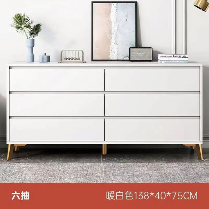 Chest of Drawers Italian-Style Light Luxury Bedroom and Household Storage Cabinet Living Room Wall Chest of Drawers Home Storage Drawer Cabinet