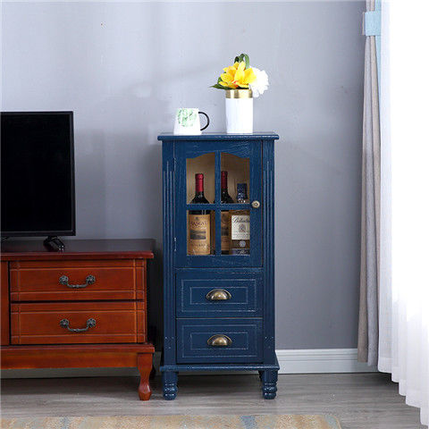 American Solid Wood Small Wine Cabinet Living Room Home Wine Cabinet Curio Cabinet Storage Wall Locker Dining Room Storage Cabinet