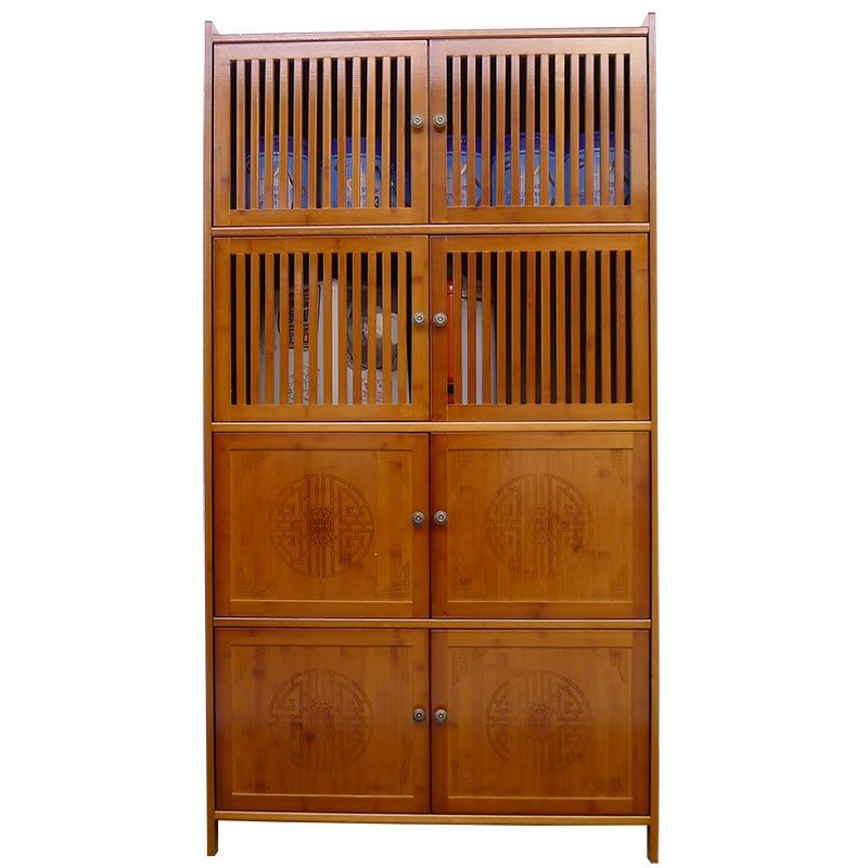 Bamboo Kitchen Shelf Cabinet Sideboard Cabinet Multi-Functional Household Cabinet Locker Storage Cupboard Breathable Cupboard