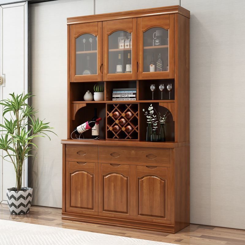 Solid Wood Wine Cabinet Sideboard Cabinet Living Room Wall Cabinet Dining Room Locker Kitchen Chinese Storage Cabinet Cupboard Storage Furniture