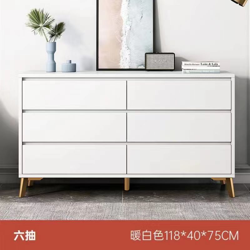 Chest of Drawers Italian-Style Light Luxury Bedroom and Household Storage Cabinet Living Room Wall Chest of Drawers Home Storage Drawer Cabinet