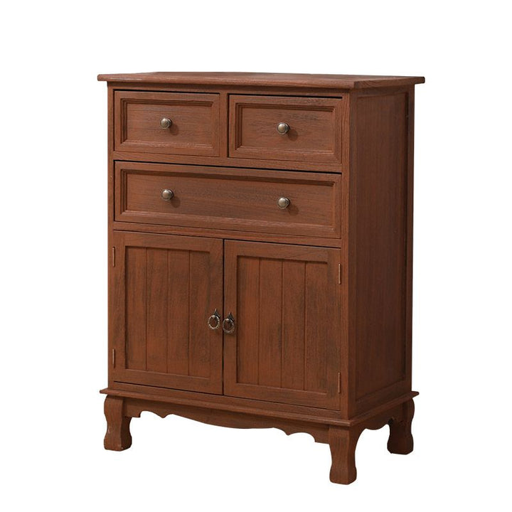 American-Style Solid Wood Vintage Cabinet Storage Cabinet with Door Living Room Chest of Drawers Bedroom Wall Cabinet Cabinet