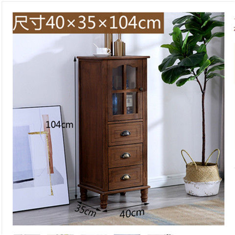 American Solid Wood Small Wine Cabinet Living Room Home Wine Cabinet Curio Cabinet Storage Wall Locker Dining Room Storage Cabinet