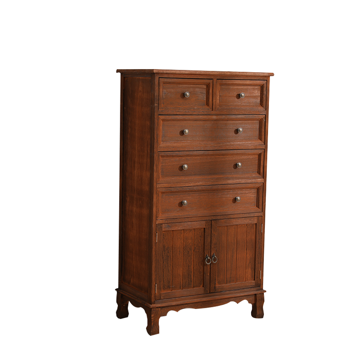 American-Style Solid Wood Vintage Cabinet Storage Cabinet with Door Living Room Chest of Drawers Bedroom Wall Cabinet Cabinet