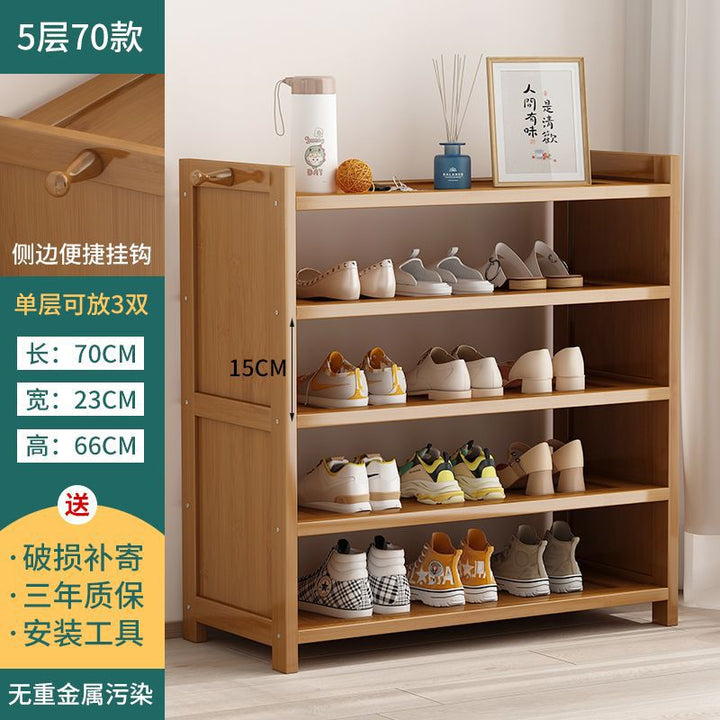 Multi-Layer Shoe Rack Household Bamboo Shoe Cabinet Dustproof Bedroom Simple Large Capacity Bamboo Storage Rack Storage Locker