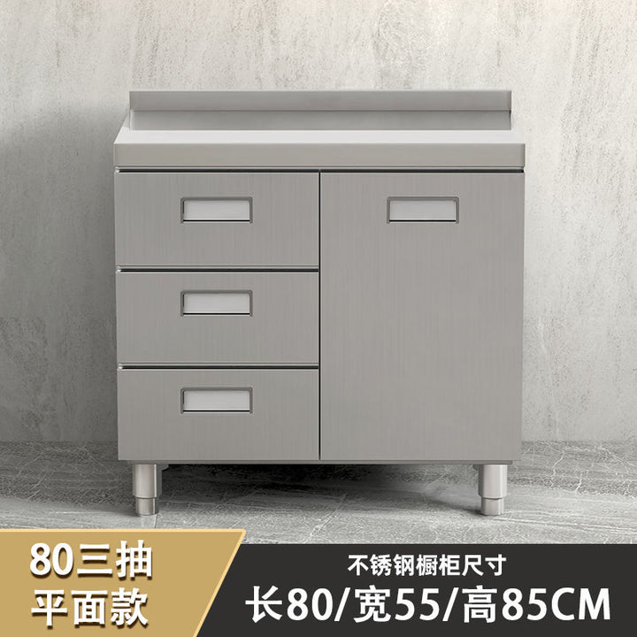 Authentic304Stainless Steel Cabinet Extra Thick Kitchen Cabinet Stainless Steel Workbench with Drawer Household Storage Cupboard