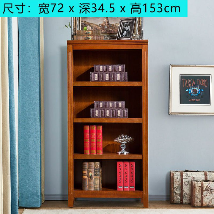 American-Style Solid Wood Bookshelf Bookcase Shelf Simple Modern Combination Simple Storage Cabinet European-Style Bookcase Living Room