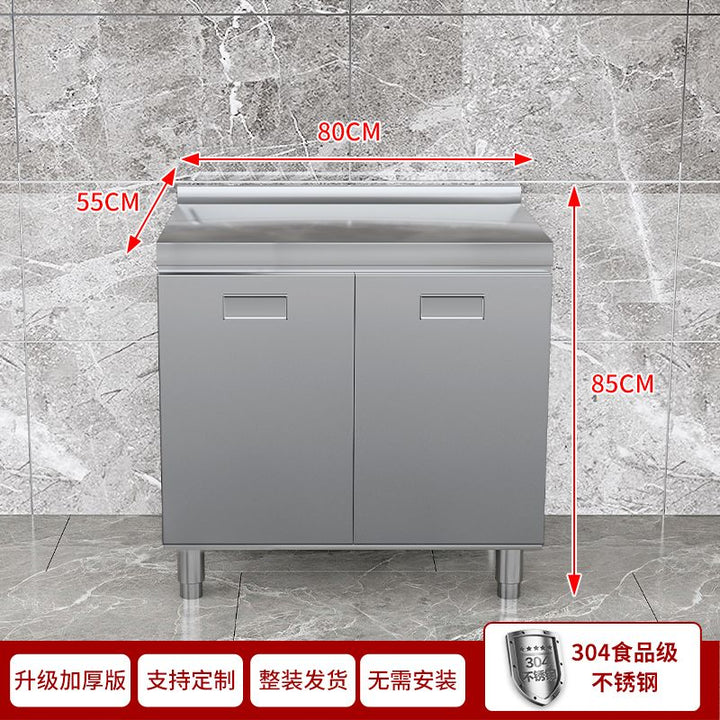 304Stainless Steel Cabinet Extra Thick Household Kitchen Cabinet Sink Cabinet Stove Cabinet for Rental