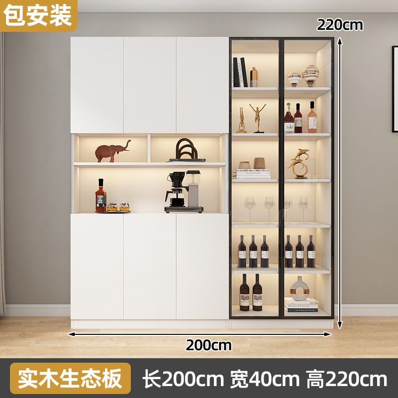 Bailixin Side Cabinet Wine Cabinet Combined Bookcase with Storage Glass Door Storage Household Heightened Living Room Study Cabinet