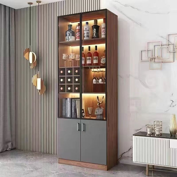 Modern Sideboard Wine Cabinet Integrated Living Room Wall Home Simple and Light Luxury High-End Dining Room Glass Storage Display Cabinet