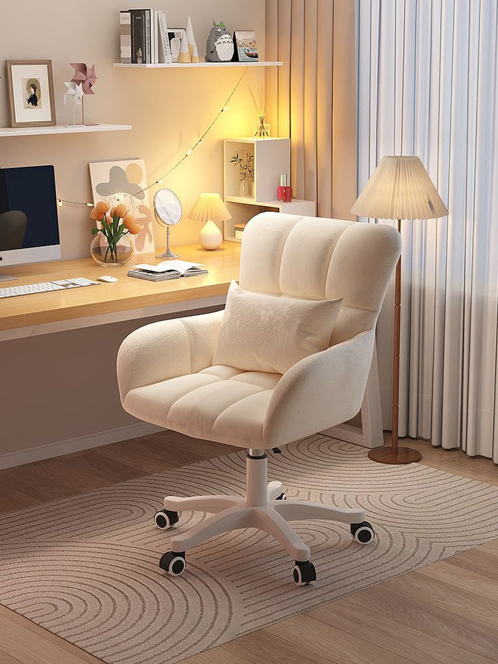 Computer Chair Home Comfortable Girls' Bedroom Cosmetic Chair Dormitory College Student Desk Long-Sitting Backrest Lifting Swivel Chair