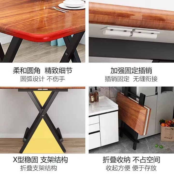 Folding Table Household Eating Table Folding Simple Small Apartment Dining Tables and Chairs Set Dormitory Portable Folding Folding Table Children