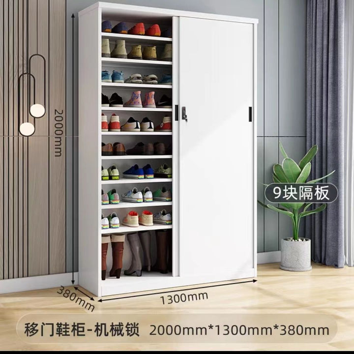 Sliding Door Balcony Shoe Cabinet Sun Protection Household Large Capacity Multi-Layer Sliding Door Outdoor with Password Lock Locker