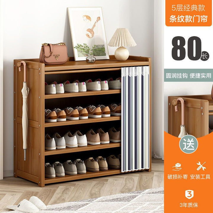 Multi-Layer Shoe Rack Household Bamboo Shoe Cabinet Dustproof Bedroom Simple Large Capacity Bamboo Storage Rack Storage Locker