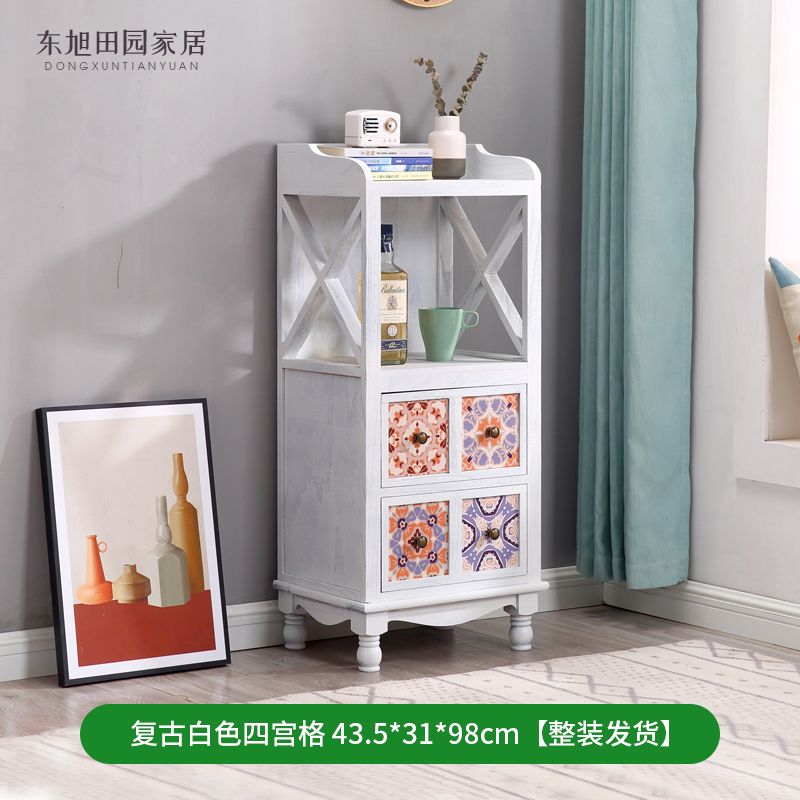 American Solid Wood Sideboard Modern Minimalist Kitchen Side Cabinet Retro Domestic Living Room Storage Cabinet Tea Cabinet