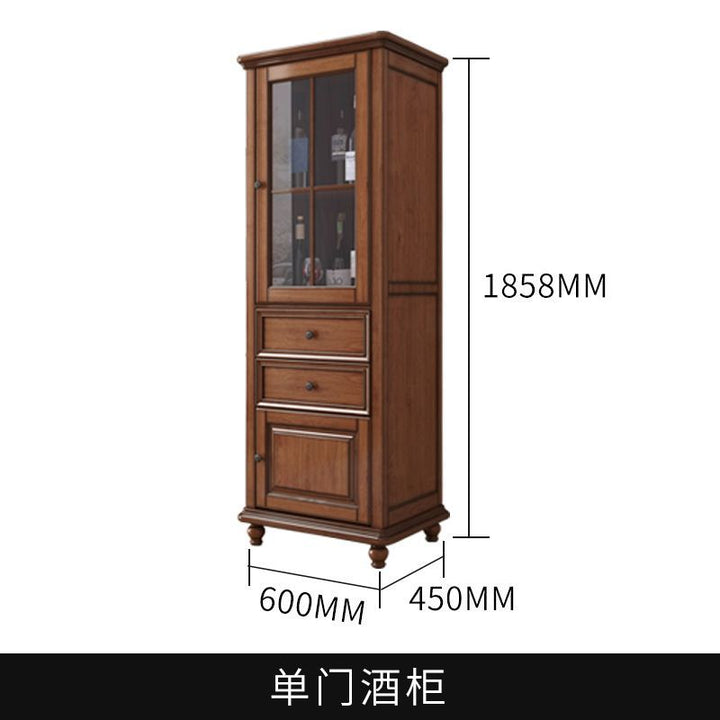 American-Style Solid Wood TV Cabinet and Tea Table Combination Living Room Furniture Suit Wine Cabinet Floor Cabinet Simple European Overall Cabinet