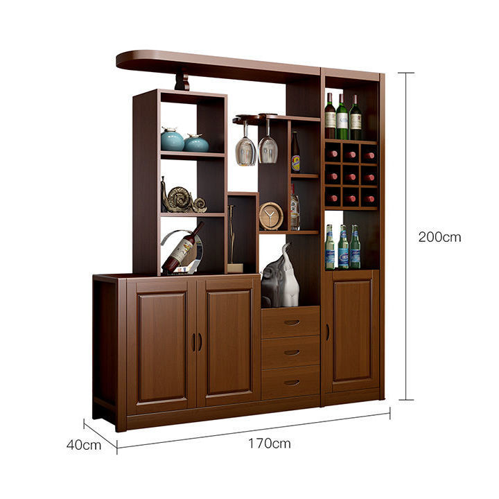 Solid Wood Wine Cabinet Living Room Partition Modern Minimalist Screen Double-Sided Shoe Cabinet Dining Room Wine Cabinet Porch Cabinet Entrance Entrance Cabinet