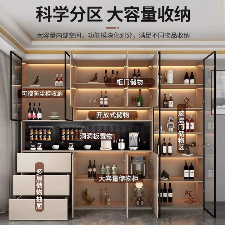 Sideboard Cabinet Wall Integrated Dining Room Storage Cabinet Light Luxury Living Room Storage Cabinet Home Tea Wine Cabinet Entrance Locker