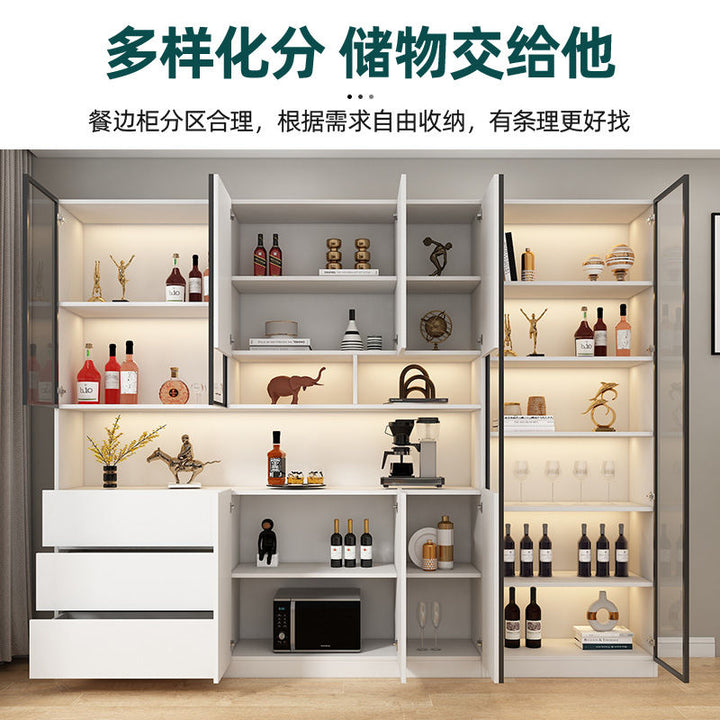 Bailixin Side Cabinet Wine Cabinet Combined Bookcase with Storage Glass Door Storage Household Heightened Living Room Study Cabinet