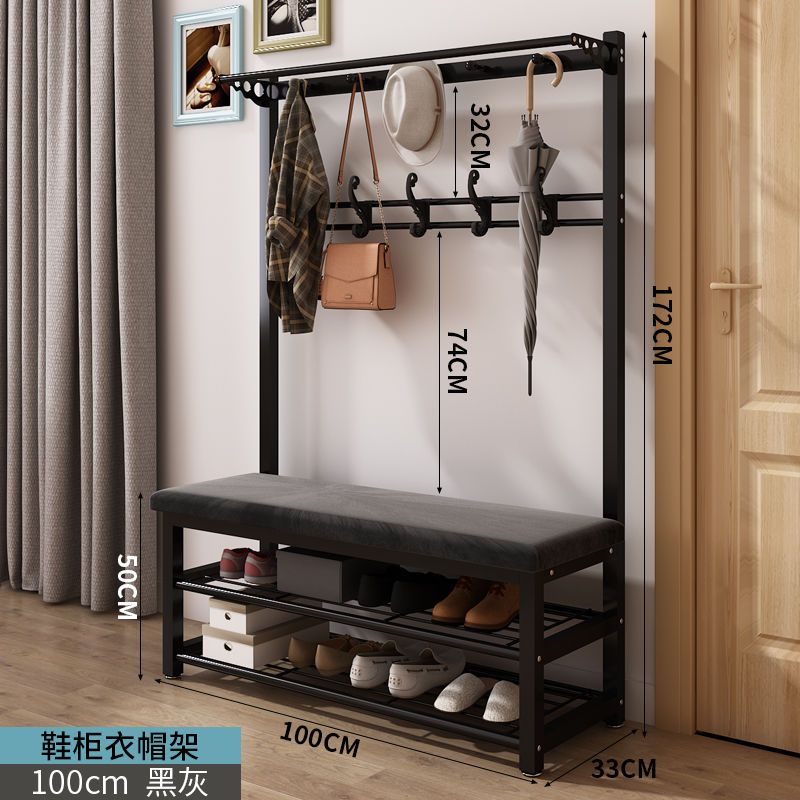 Shoe Changing Stool Doorway Storage Shelf Coat Rack Floor Bedroom and Household Multifunctional Hanging Clothes Hanger Simple Shoe Cabinet Shoe Rack