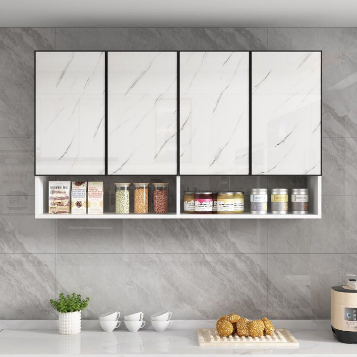 【Factory direct sales】Alumimum Solid Wood Kitchen Wall Cupboard Wall-Mounted Cabinet Dining Room Multi-Function Storage Cabinet