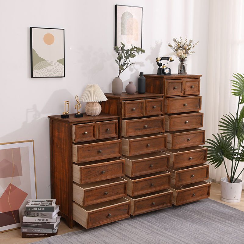 American-Style Solid Wood Chest of Drawers Light Luxury Living Room Storage Cabinet Home Bedroom Height Chest of Drawers Modern White Wall