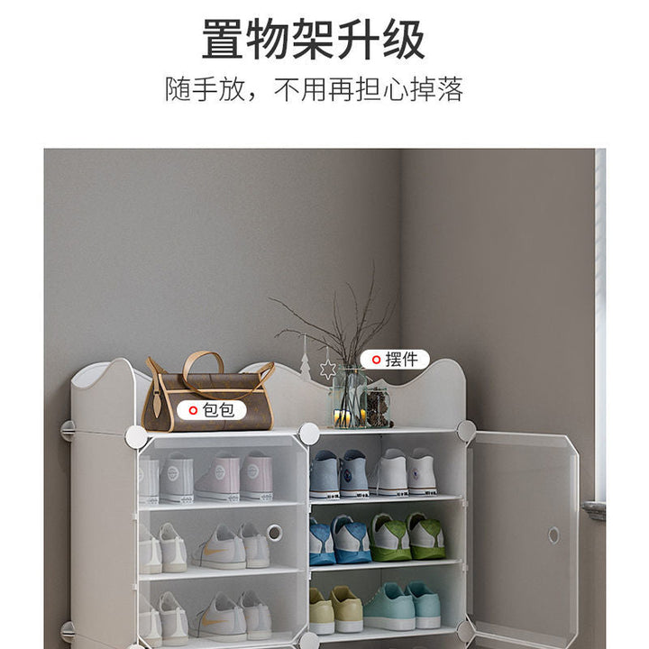 Simple Shoe Rack Small Narrow Door Home Indoor Beautiful New Multi-Layer Dustproof Storage Artifact Dormitory Bedroom Shoe Cabinet