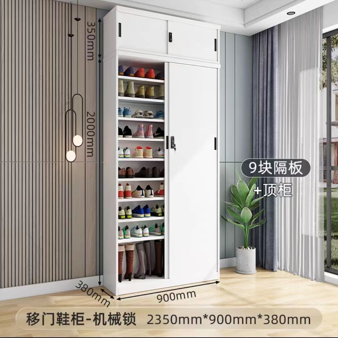 Sliding Door Balcony Shoe Cabinet Sun Protection Household Large Capacity Multi-Layer Sliding Door Outdoor with Password Lock Locker