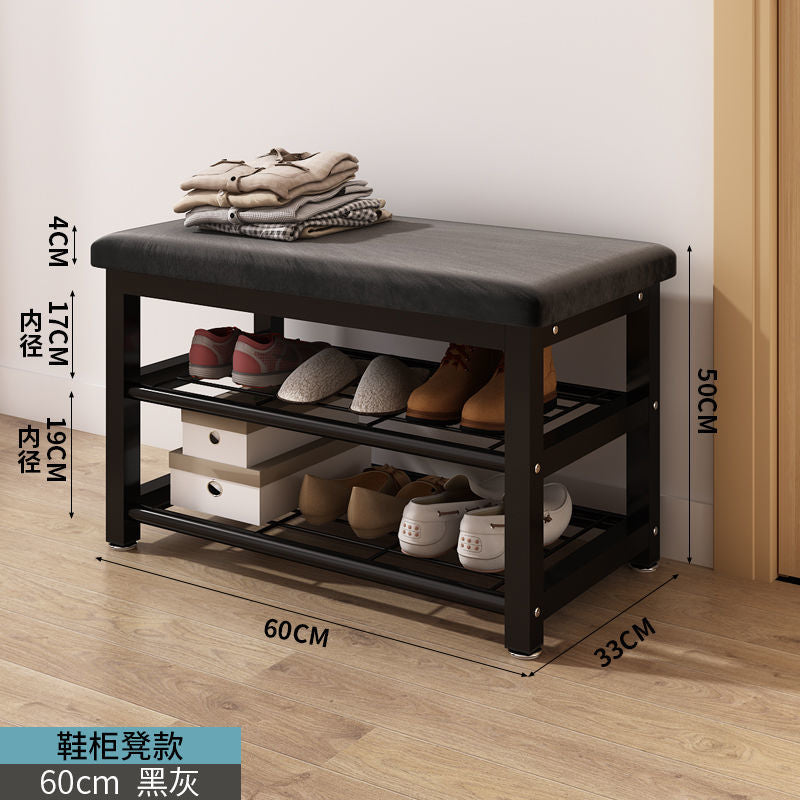 Shoe Changing Stool Doorway Storage Shelf Coat Rack Floor Bedroom and Household Multifunctional Hanging Clothes Hanger Simple Shoe Cabinet Shoe Rack