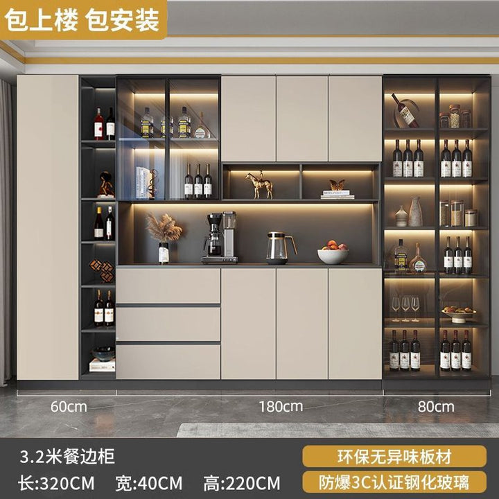 Sideboard Cabinet Wall Integrated Dining Room Storage Cabinet Light Luxury Living Room Storage Cabinet Home Tea Wine Cabinet Entrance Locker