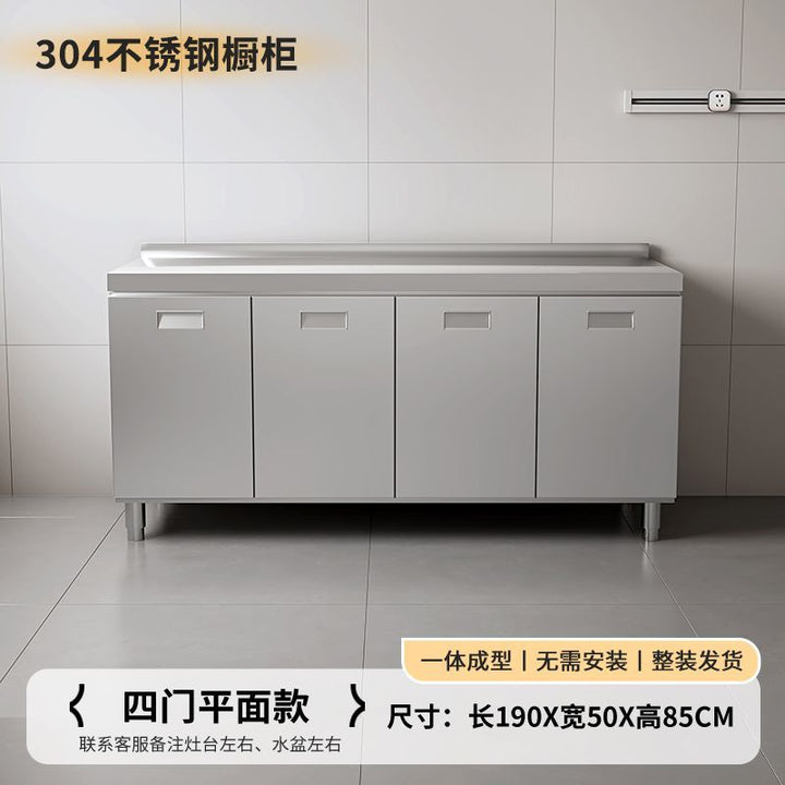 304Integrated Stainless Steel Kitchen Cabinet Simple Stove Integrated Rural Storage Organizer Cupboard Household Small Apartment