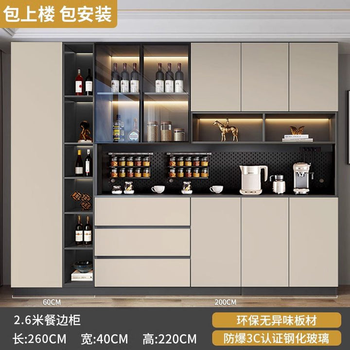 Sideboard Cabinet Wall Integrated Dining Room Storage Cabinet Light Luxury Living Room Storage Cabinet Home Tea Wine Cabinet Entrance Locker