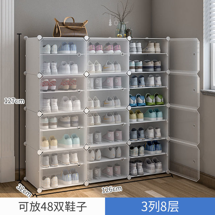 Simple Shoe Rack Small Narrow Door Home Indoor Beautiful New Multi-Layer Dustproof Storage Artifact Dormitory Bedroom Shoe Cabinet