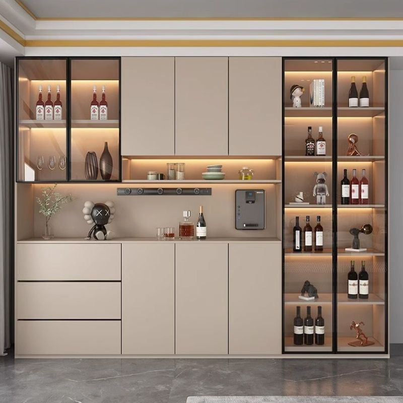 Sideboard Cabinet Wall Integrated Dining Room Storage Cabinet Light Luxury Living Room Storage Cabinet Home Tea Wine Cabinet Entrance Locker