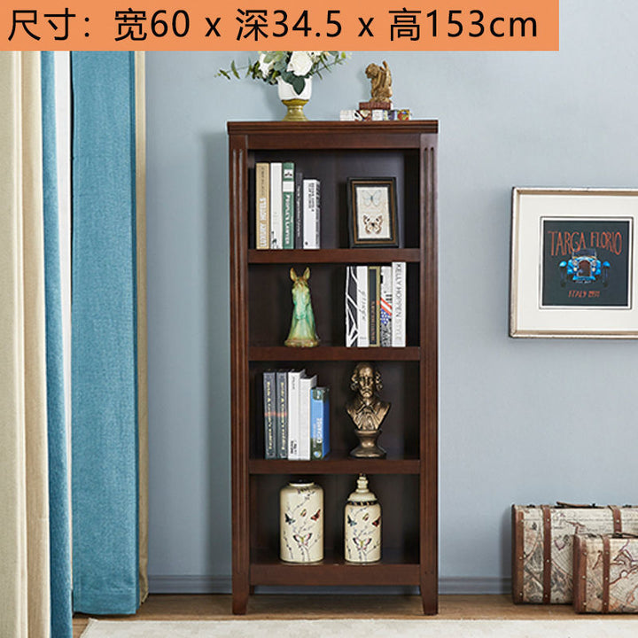 American-Style Solid Wood Bookshelf Bookcase Shelf Simple Modern Combination Simple Storage Cabinet European-Style Bookcase Living Room