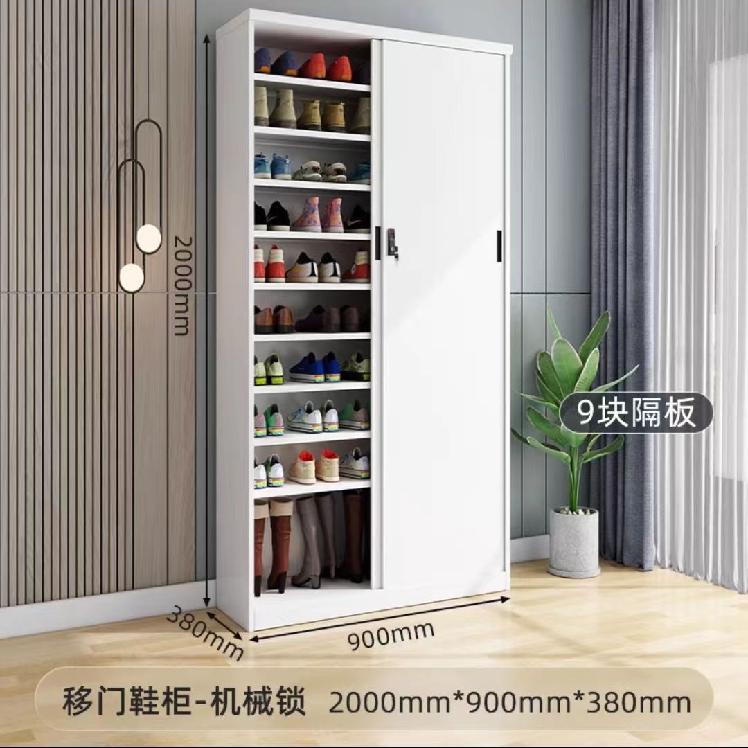 Sliding Door Balcony Shoe Cabinet Sun Protection Household Large Capacity Multi-Layer Sliding Door Outdoor with Password Lock Locker