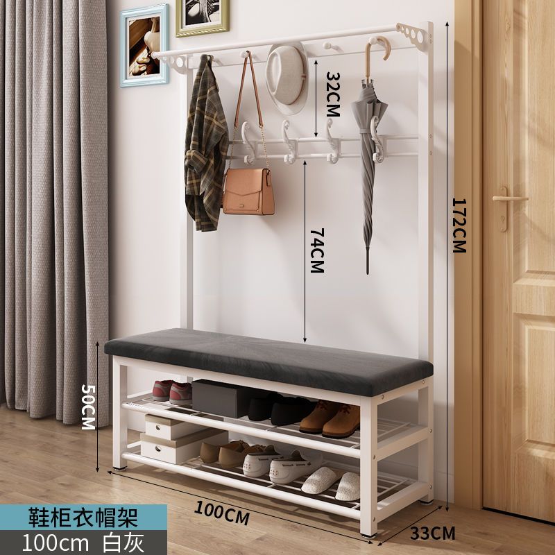 Shoe Changing Stool Doorway Storage Shelf Coat Rack Floor Bedroom and Household Multifunctional Hanging Clothes Hanger Simple Shoe Cabinet Shoe Rack