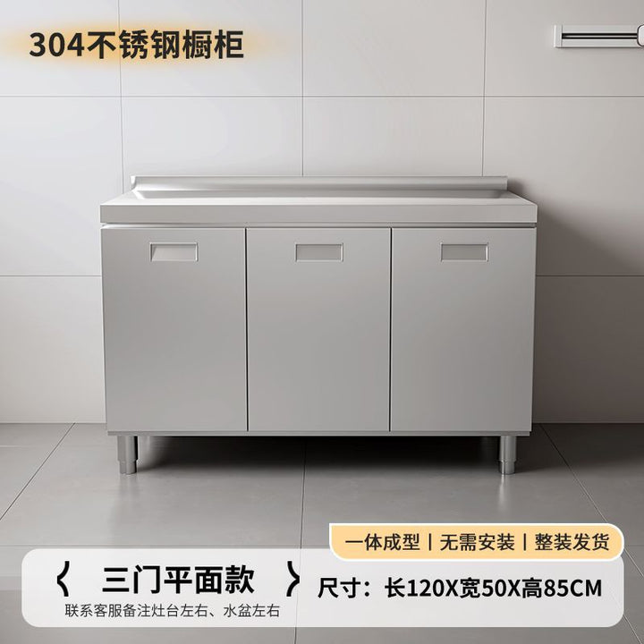 304Integrated Stainless Steel Kitchen Cabinet Simple Stove Integrated Rural Storage Organizer Cupboard Household Small Apartment