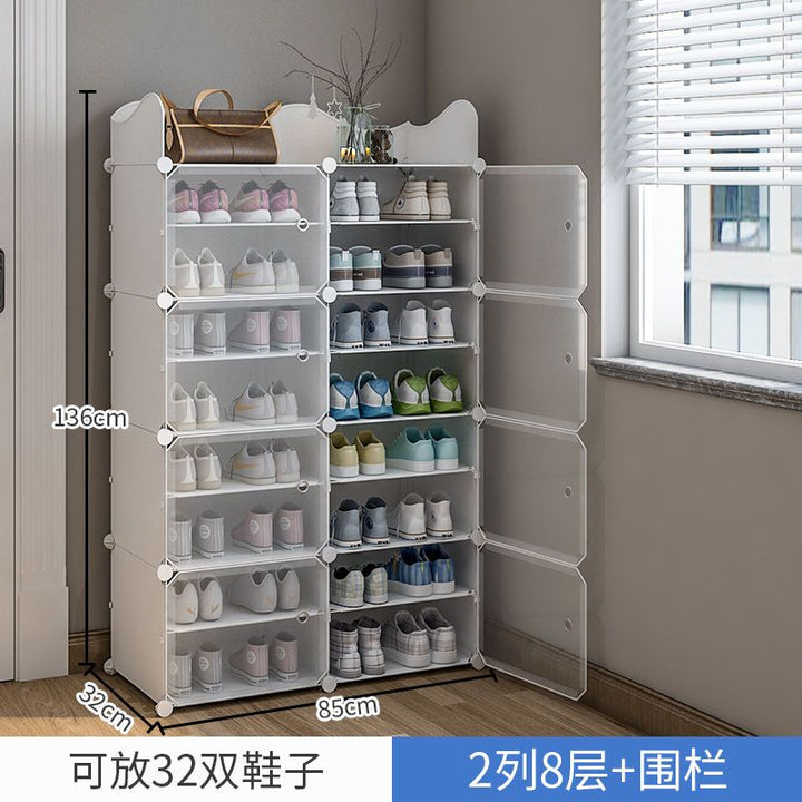 Simple Shoe Rack Small Narrow Door Home Indoor Beautiful New Multi-Layer Dustproof Storage Artifact Dormitory Bedroom Shoe Cabinet