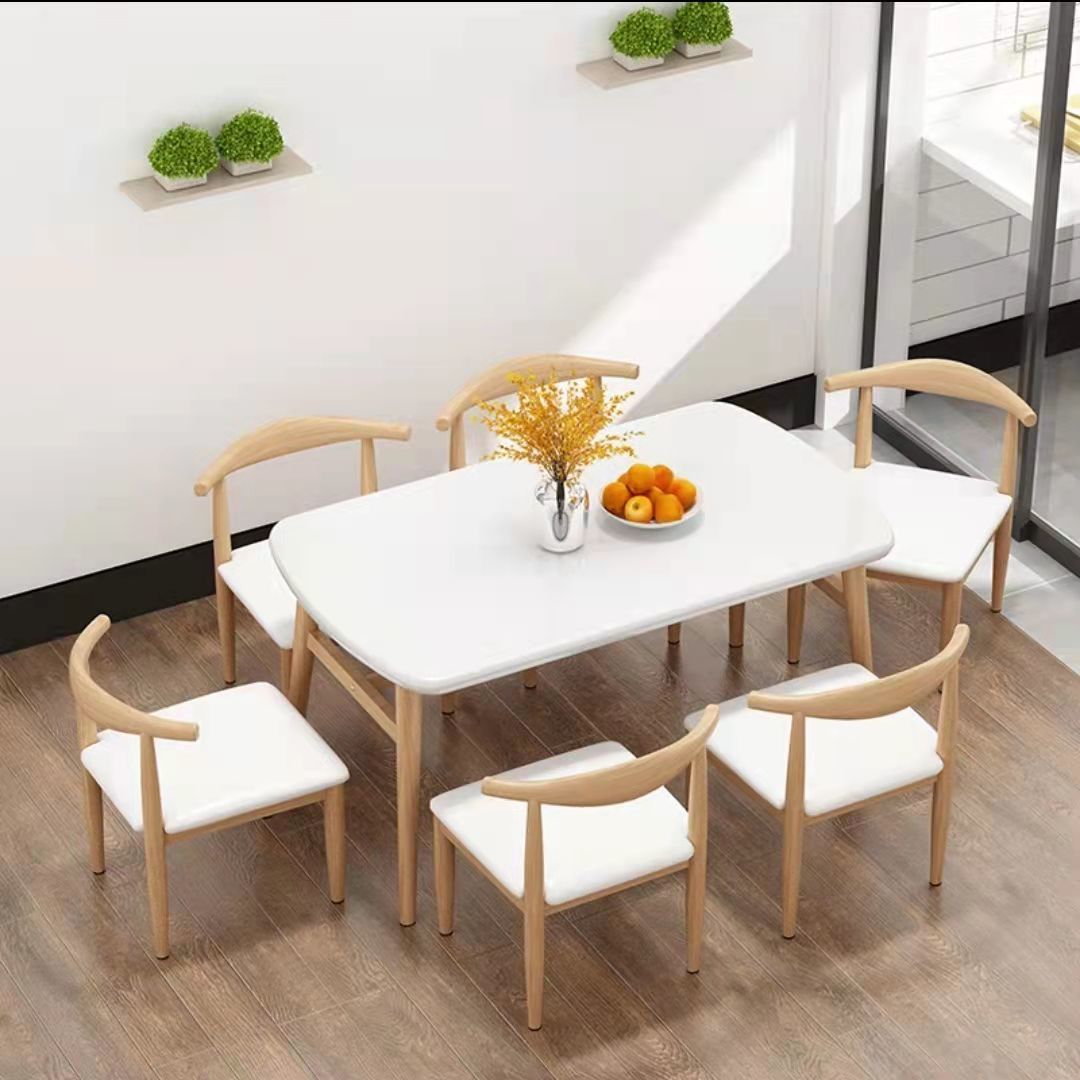 Dining Table Home Small Apartment Modern Simple Dining Tables and Chairs Set Dining Table Rectangular Table Leisure Fast Food Restaurant Table and Chair