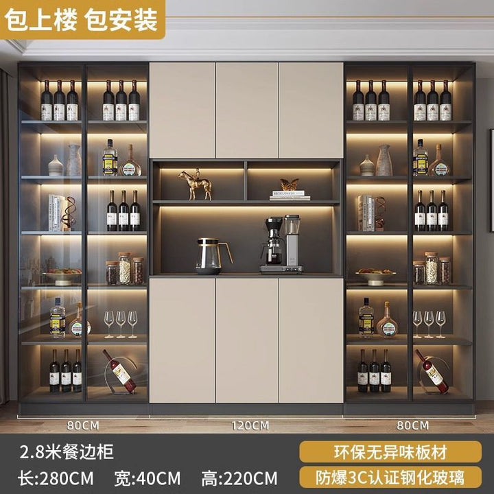 Sideboard Cabinet Wall Integrated Dining Room Storage Cabinet Light Luxury Living Room Storage Cabinet Home Tea Wine Cabinet Entrance Locker