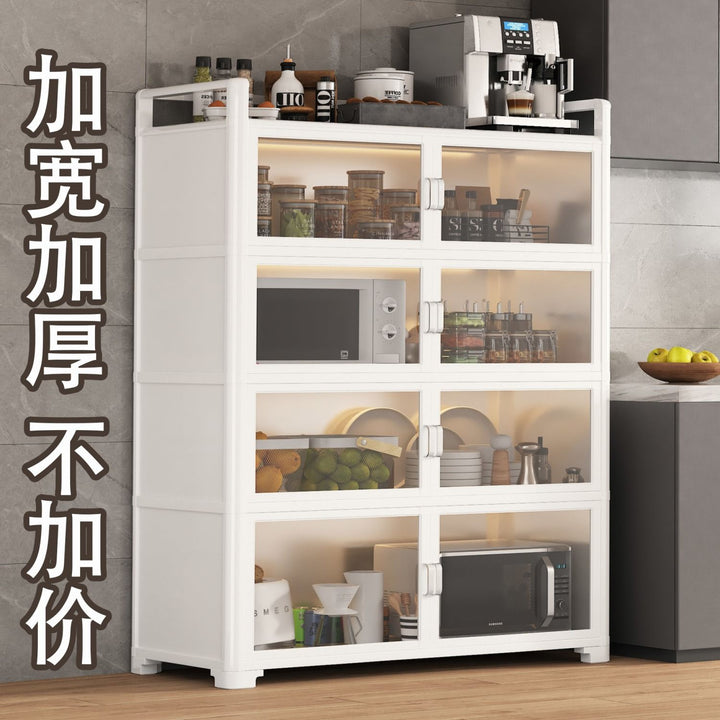 Aluminum Alloy Kitchen Shelf Floor Storage Multi-Layer Microwave Oven Pot Cupboard Multi-Function Dining Side Storage Cabinet