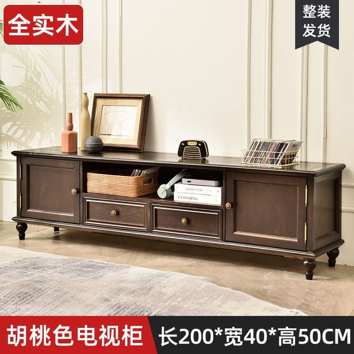 American-Style Solid Wood Small Wine Cabinet Single Door Display Cabinet Made of Glass European-Style Living Room Curio Cabinet Household Sideboard Cabinet