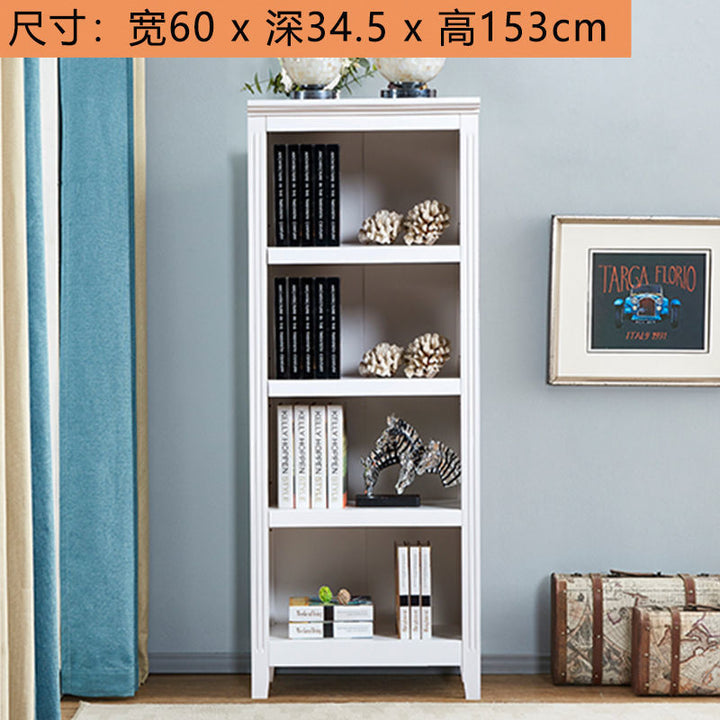 American-Style Solid Wood Bookshelf Bookcase Shelf Simple Modern Combination Simple Storage Cabinet European-Style Bookcase Living Room