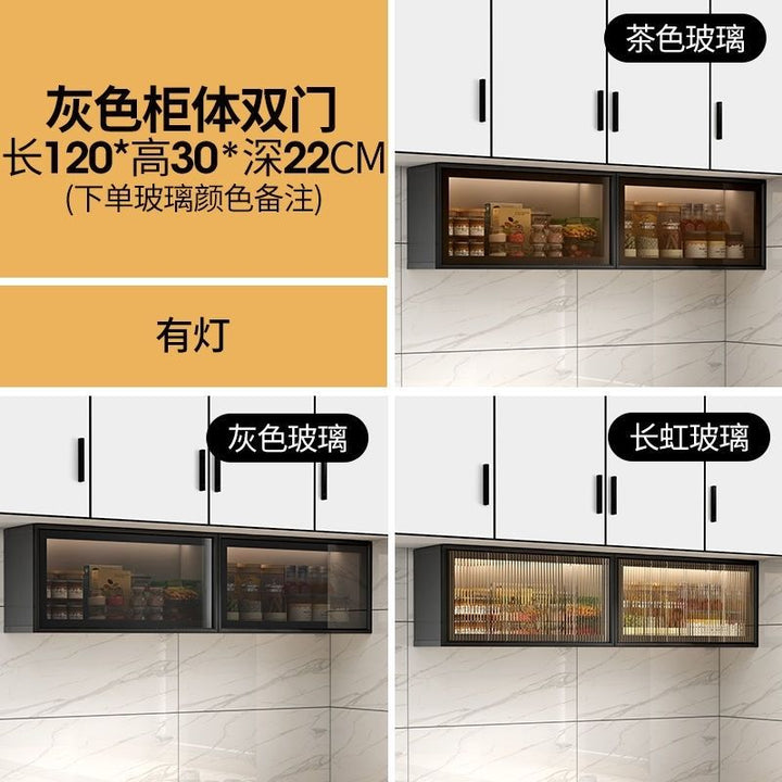 Aluminum Alloy Kitchen Wall Cupboard Seasoning Cabinet Wall-Mounted Hanging onto the Cabinet Bathroom Toilet Storage Storage Cabinet Balcony Ark