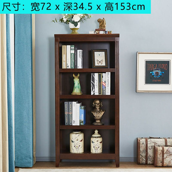 American-Style Solid Wood Bookshelf Bookcase Shelf Simple Modern Combination Simple Storage Cabinet European-Style Bookcase Living Room