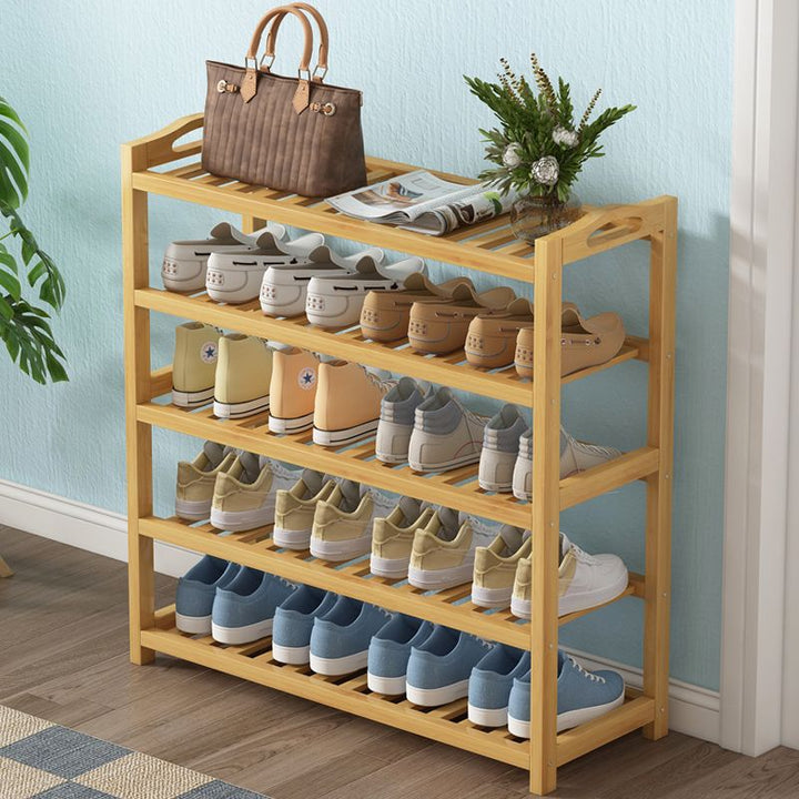 Bamboo Shoe Rack Simple Multi-Layer Economical Home Dormitory Doorway Living Room Solid Wood Storage Rack Small Shoe Cabinet