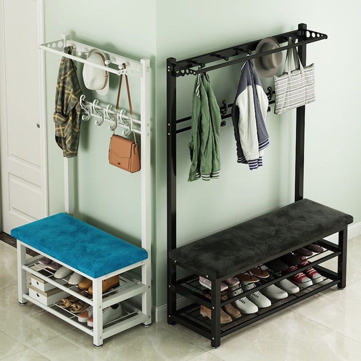 Shoe Changing Stool Doorway Storage Shelf Coat Rack Floor Bedroom and Household Multifunctional Hanging Clothes Hanger Simple Shoe Cabinet Shoe Rack