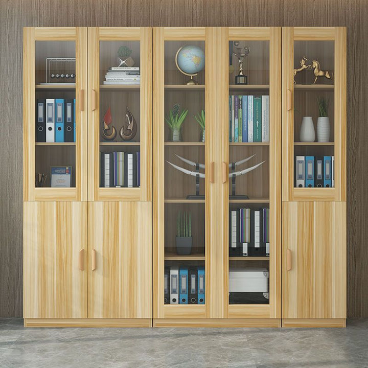 Bookcase Bookshelf Combination Simple Modern Living Room with Door Cabinet Glass Door Bookcase Economical Multifunctional Locker